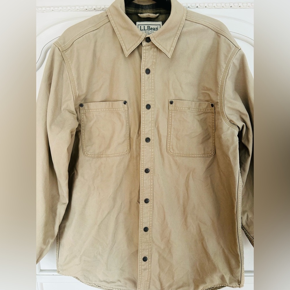 Vintage LL Bean Chore Outdoor Jacket Mens Medium Button Pocket Flannel Lined